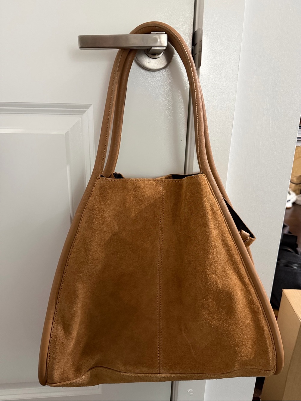 ASOS Tan Suede Tote Shoulder Bag - Picture 6 of 7
